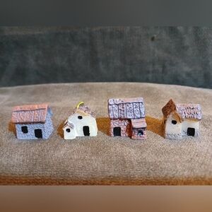 Miniature Stone House Figurines Set